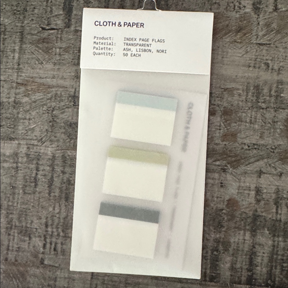 🏷️ NWT Cloth & Paper Index Page Flags | Ash, Lisbon, Nori - Picture 3 of 5